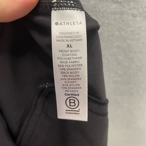 Athleta Delancey Black Shine Tight Size XL - Picture 5 of 7